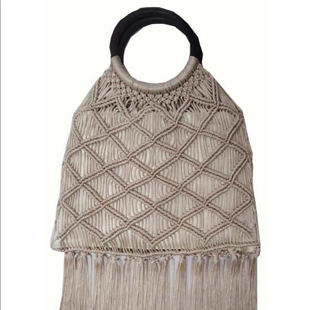 INC Miyya Fringe Woven Bangle Bag